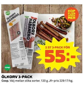 Coop Extra Ölkorv 3-pack erbjuda