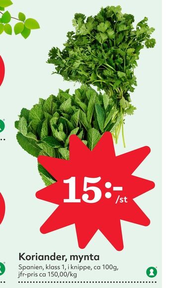 Hemköp Koriander, mynta erbjuda