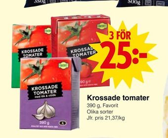 Matöppet Krossade tomater erbjuda