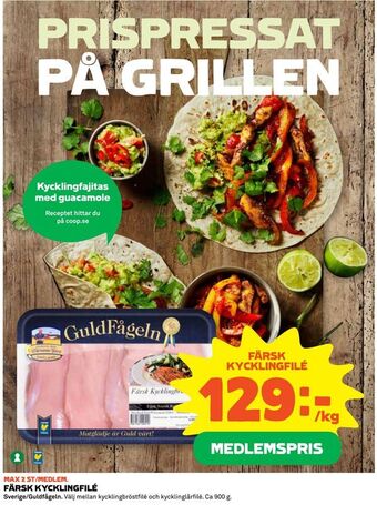 Coop Extra Färsk kycklingfilé. erbjuda