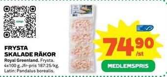 Stora Coop Frysta skalade räkor erbjuda