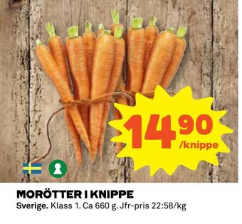Coop Daglivs Morötter i knippe erbjuda