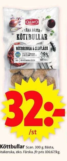 ICA Supermarket Köttbullar erbjuda