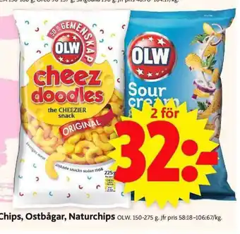 ICA Supermarket Chips Ostbågar Naturchips erbjuda