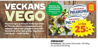 Coop Philadelphia färskost erbjuda