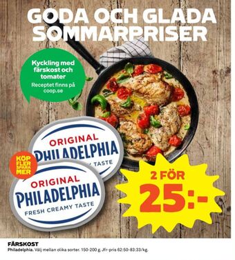 Coop Philadelphia färskost erbjuda