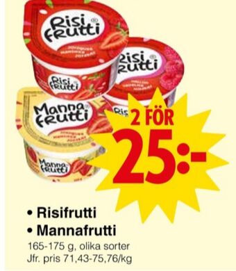 Matöppet Risifrutti mellanmål erbjuda