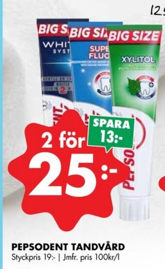 ÖoB Pepsodent tandkräm erbjuda