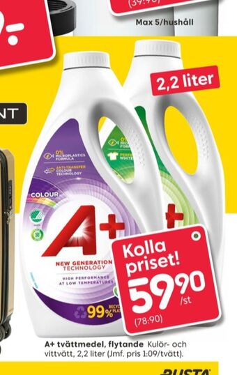 Rusta A+ tvättmedel flytande erbjuda