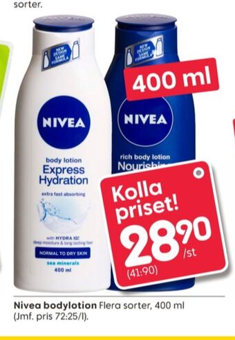 Rusta Nivea bodylotion erbjuda
