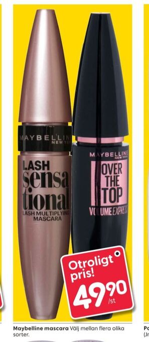 Rusta Maybelline mascara erbjuda
