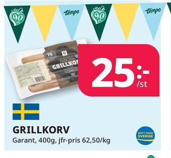 Tempo Grillkorv erbjuda