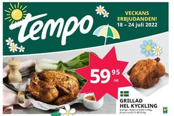 Tempo Grillad hel kyckling erbjuda