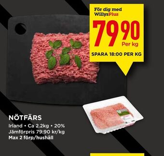 Willys Nötfärs erbjuda