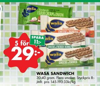 ÖoB Wasa sandwich erbjuda