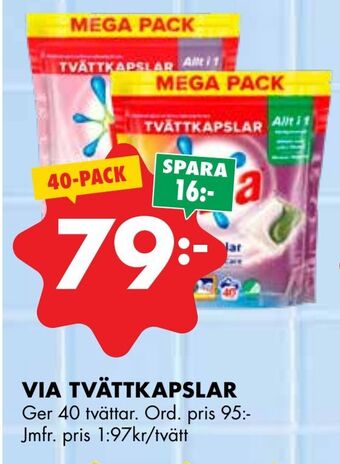ÖoB Via tvättkapslar erbjuda