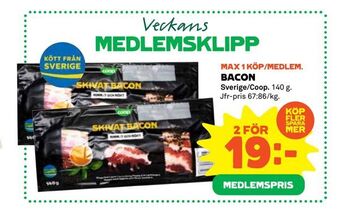 Coop Bacon erbjuda
