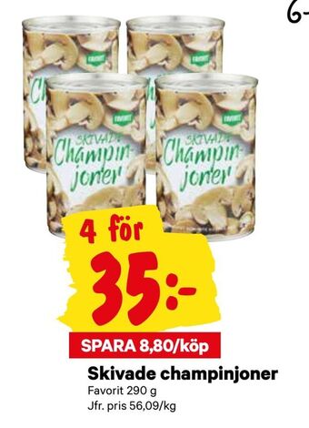 City Gross Skivade champinjoner erbjuda