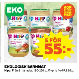Ekologisk Barnmat 5x190-250g