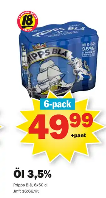 Pekås Öl 3,5% 6x50cl erbjuda
