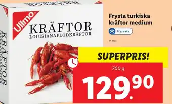 Lidl Frysta Turkiska Kräftor Medium erbjuda