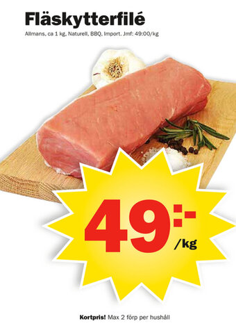 Pekås Fläskytterfile 1kg erbjuda