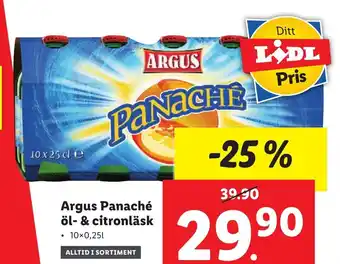 Lidl Argus Panaché Öl-& Citronläsk erbjuda