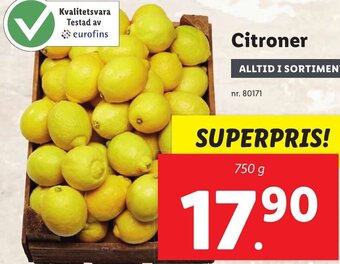 Lidl Citroner erbjuda