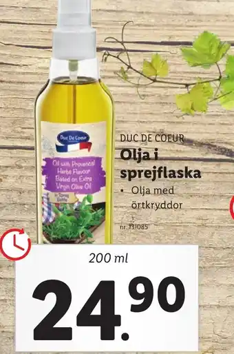 Lidl Olja i sprejflaska erbjuda