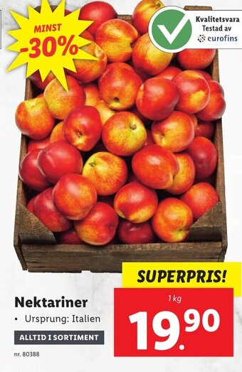 Lidl Nektariner erbjuda