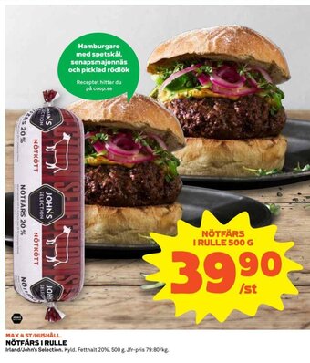 Coop Nötfärs I Rulle erbjuda