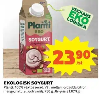 Coop Planti Ekologisk Soygurt erbjuda