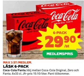 Coop Coca Cola Läsk 6-Pack erbjuda