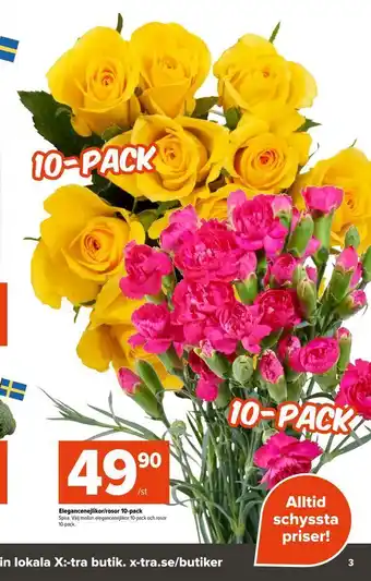 Elegancenejlikor/rosor 10-pack