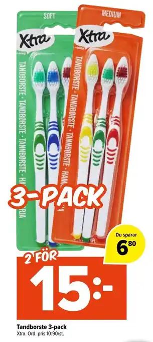Tandborste 3-pack