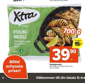 Coop Extra Kycklinginnerfilé erbjuda