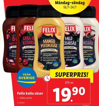 Lidl Felix Kalla Såser erbjuda