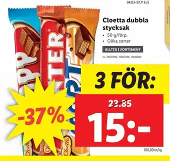 Lidl Cloetta Dubbla Stycksak erbjuda