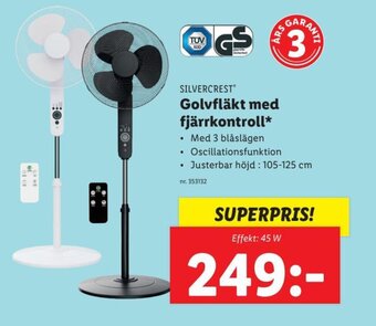Lidl Golvfläkt Med Fjärrkontroll* erbjuda