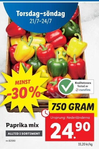 Lidl Paprika Mix erbjuda