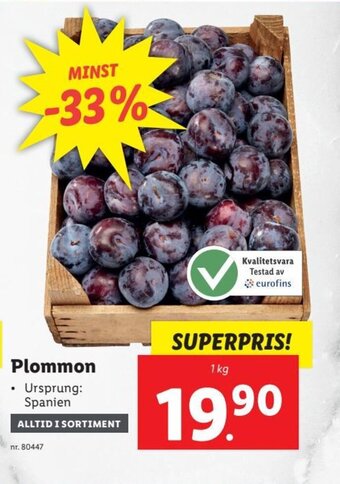 Lidl Plommon erbjuda