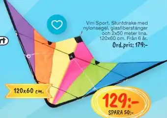 Bo Ohlsson Vini Sport Stuntdrake med nylonsegel glasfiberstänger erbjuda