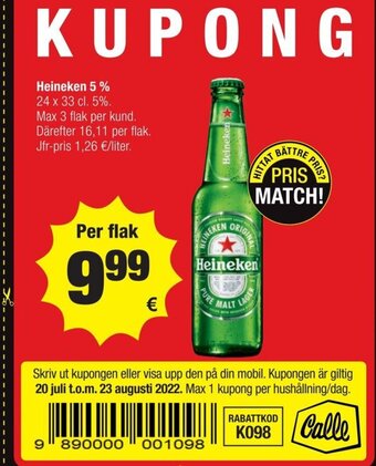 Calle Heineken 5% erbjuda