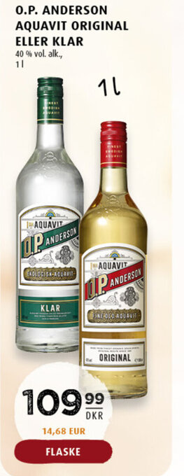 Scandinavian Park O.P. anderson aquavit original eller klar erbjuda