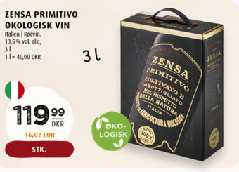 Scandinavian Park Zensa primitivo økologisk vin erbjuda