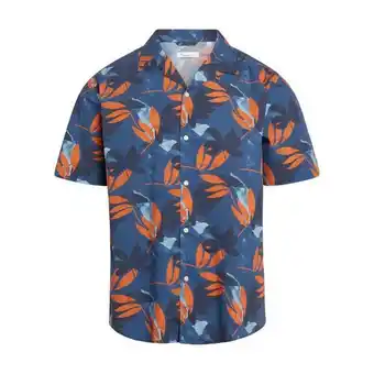 Outnorth Wave loose fit flower print shirt - gots/vegan dark denim erbjuda