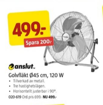 Jula Anslut golvfläkt erbjuda