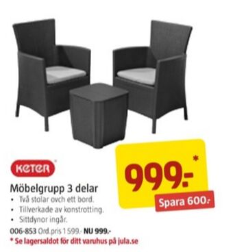 Jula Keter utemöbler erbjuda
