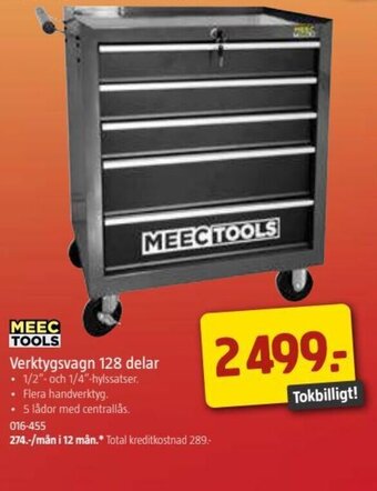 Jula Verktygsvagn 128 Delar erbjuda