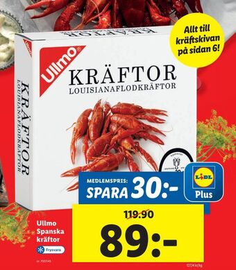 Lidl Ullmo spanska kräftor erbjuda